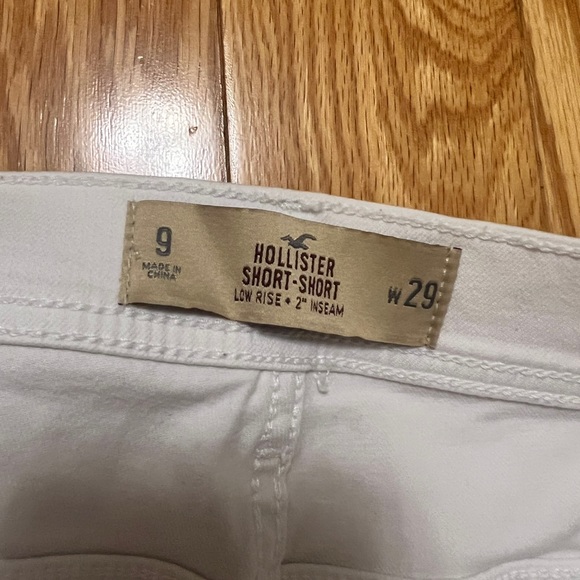 White Distressed Hollister Denim Shorts - Picture 2 of 3
